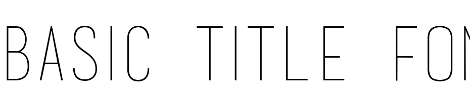 Basic Title Font Yazı tipi ücretsiz indir